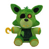 A plush toy of a green animatronic character with large ears and glowing eyes.