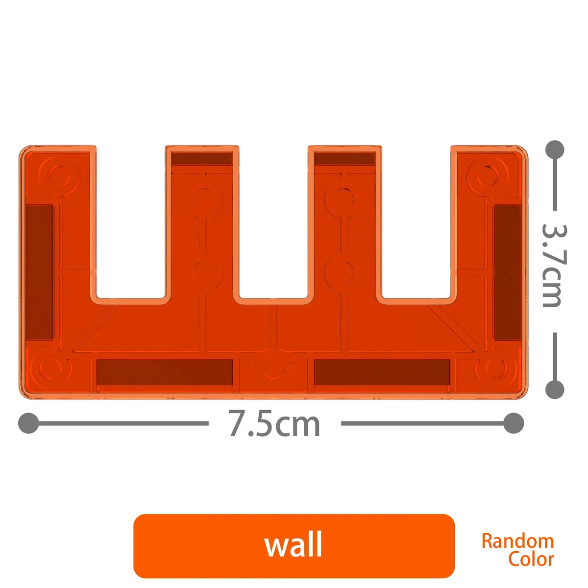 Orange magnetic building blocks set with a wall design and random color option