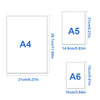 A4 and A5 paper sizes with corresponding dimensions shown for diamond painting supplies