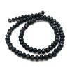 A strand of black faceted crystal beads used for jewelry making