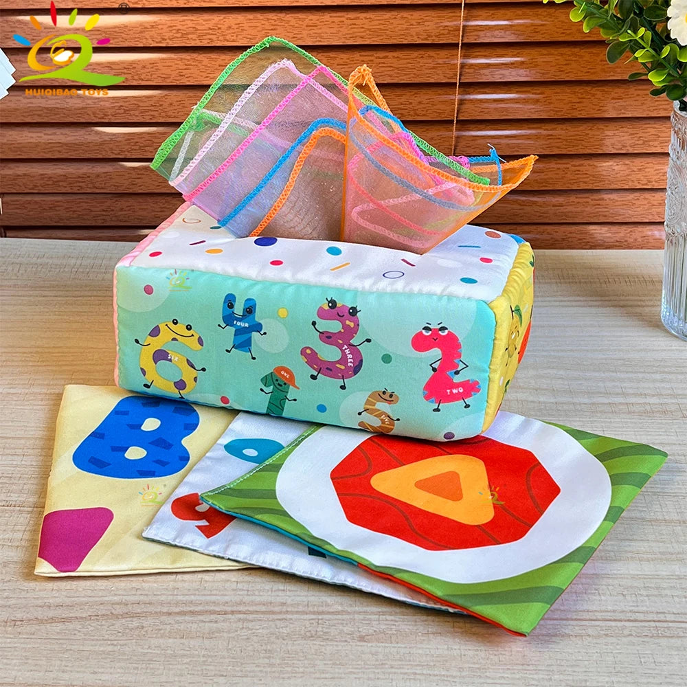 Soft Fabric Pull-and-Play Tissue Box Toy for Babies