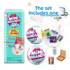A set of two refrigerator balls and a mini food capsule for a miniature fridge playset