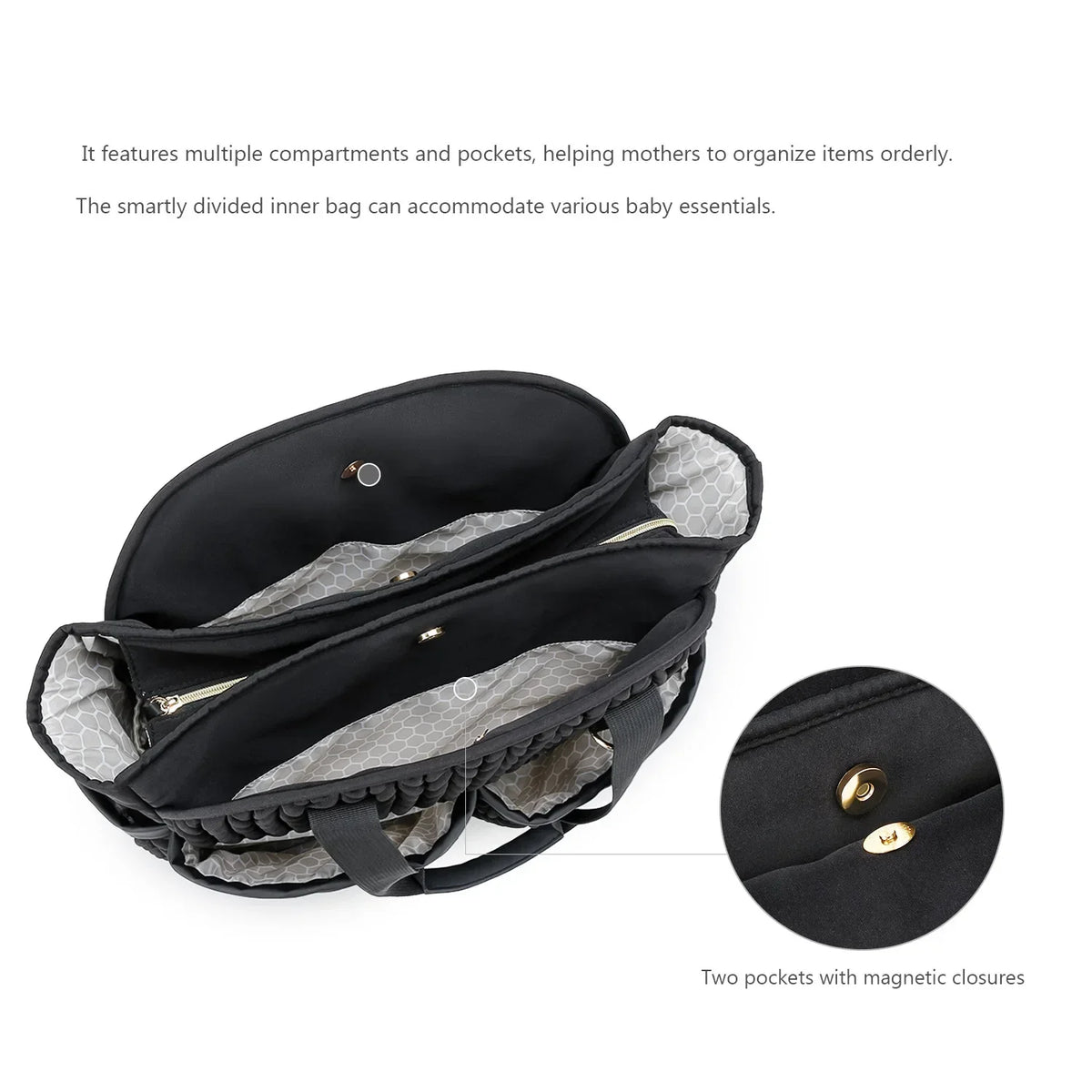 Waterproof Diaper Bag with Multiple Pockets for Parents