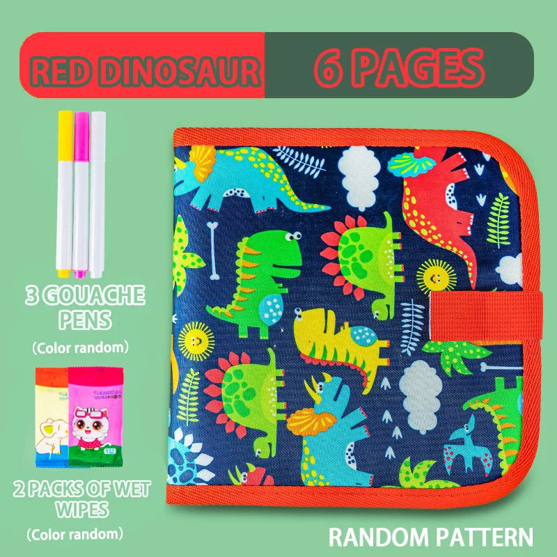 Reusable Erasable Doodle Book for Kids with 12 Watercolor Pens