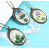Embroidery Necklace Pendant Starter Kit with Hoop and 3 Patterns