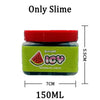 A jar of green slime with a red lid labeled as Only Slime, measuring 150ml.