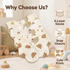 6-Layer Crinkle Muslin Baby Bib with 360° Rotating Neckline