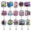 Shiny Acrylic Retractable Badge Reel with Alligator Clip