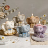 A collection of adorable elephant silicone molds used for crafting candles, soap, and resin art.