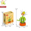 A set of 110 plant building blocks featuring a succulent and a flower decoration.