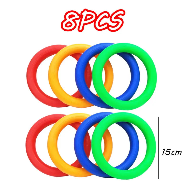 Eight colorful balance stepping stones for kids sensory and motor skills development