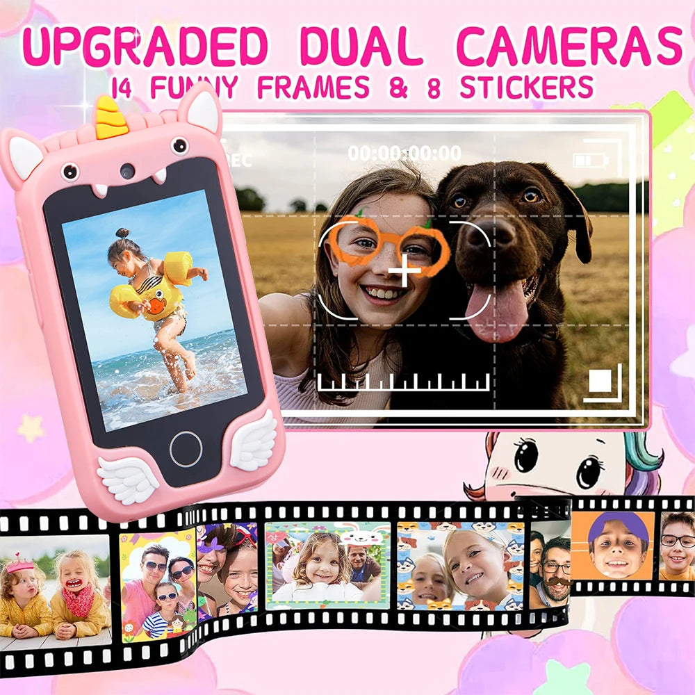 Unicorn Kids Smartphone Toy with Dual Camera and Music Player