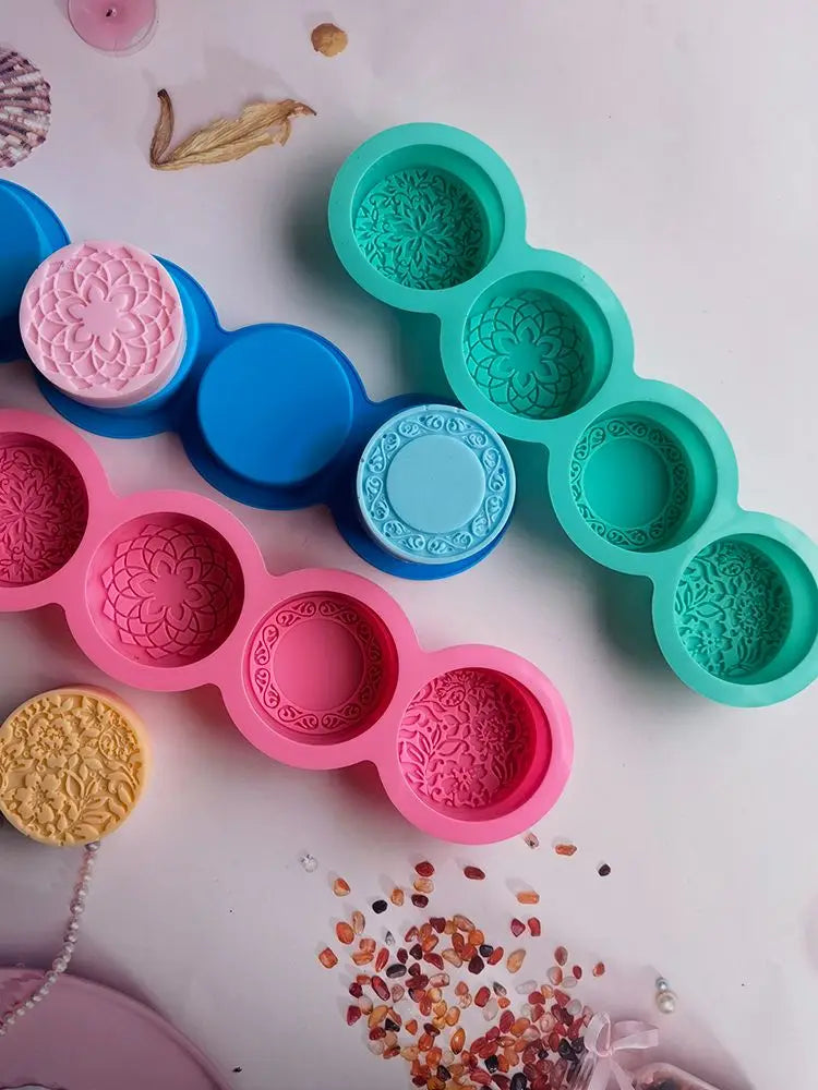 Floral Silicone Soap Mold Set for DIY Crafting