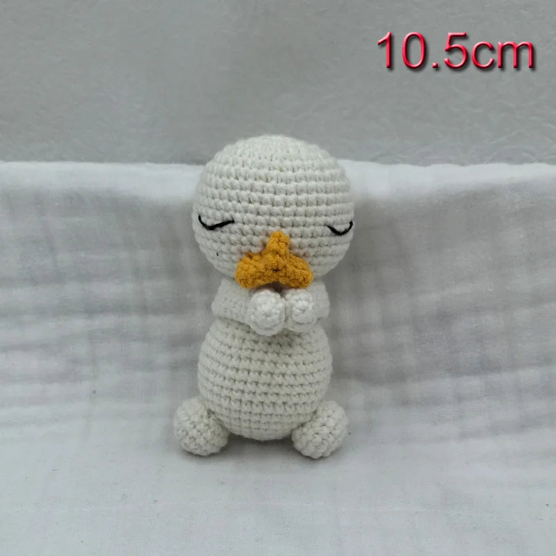 Handmade Amigurumi Plush Toy Set – Fox, Cow & Lamb Sleeping Dolls
