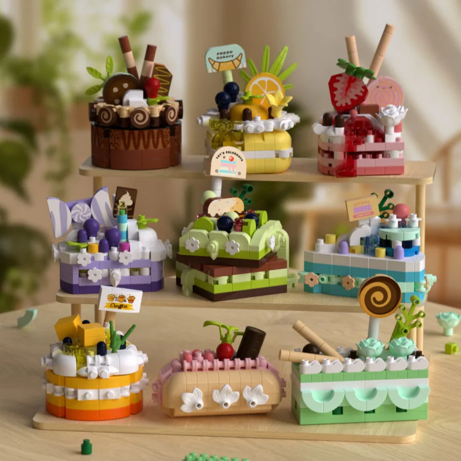Cake-Shaped Building Block Set for Creative Home Décor