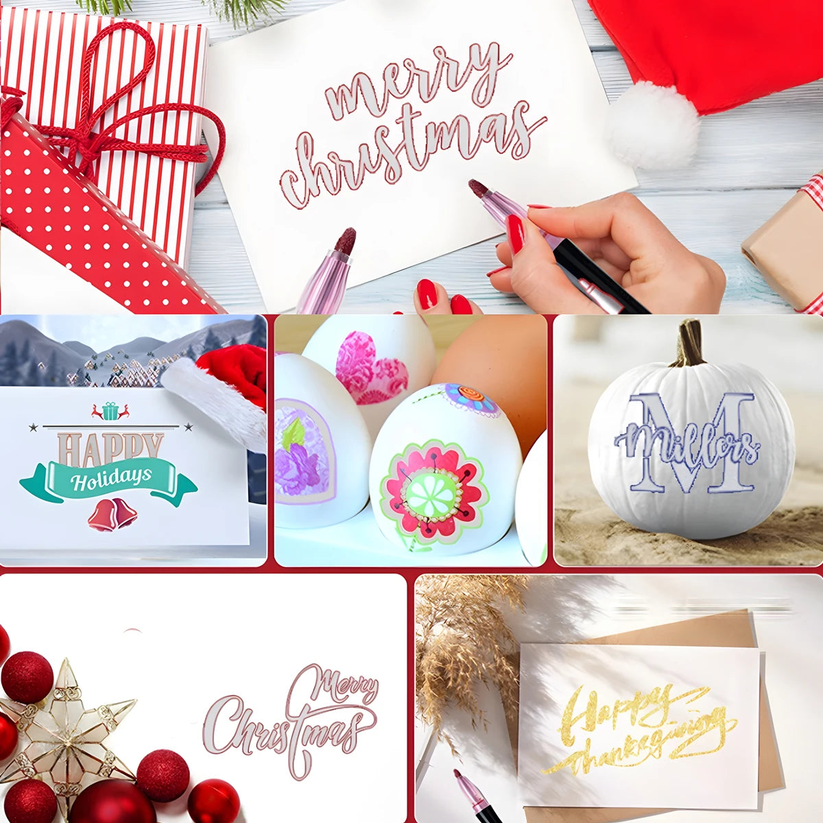 Double Line Glitter Marker Pens – Metallic Outline & Shimmer Set