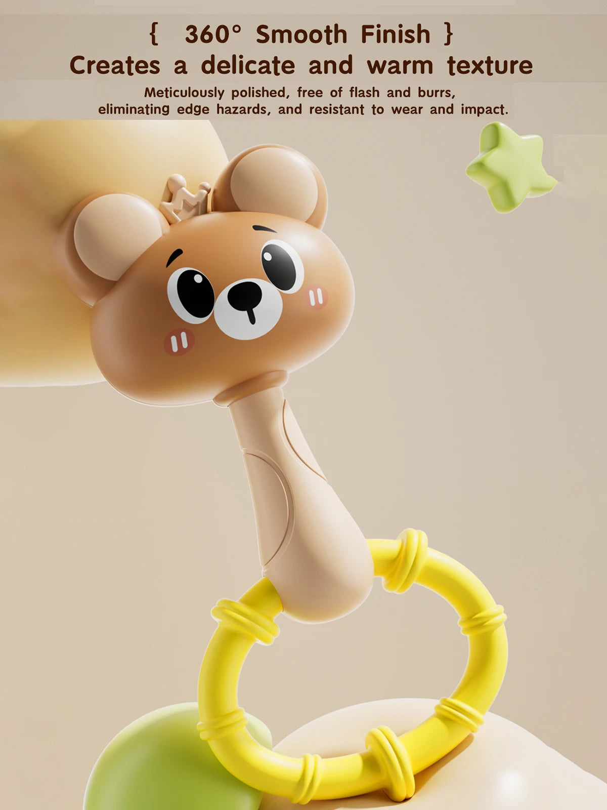 Cartoon Animal Rattle Handbell for Baby Sensory Development