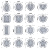 A collection of heart-shaped silicone molds for resin jewelry making in various sizes and shapes.