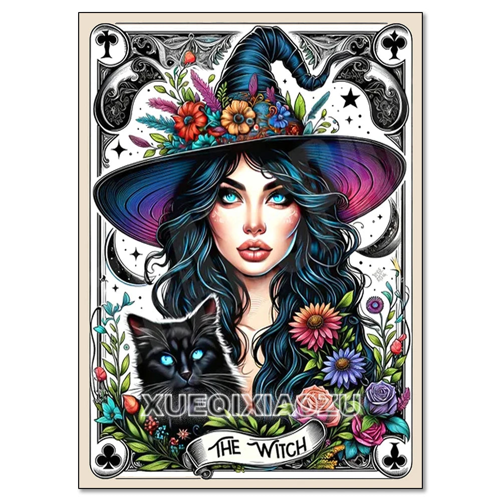 Witch Tarot Diamond Painting Kit - DIY Full Drill Craft for Home Decor