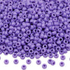 A pile of small purple pony beads for jewelry, braids, and crafts.