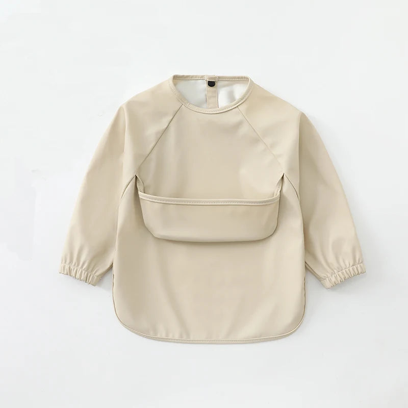 Waterproof Long-Sleeve Art Smock Bib for Toddlers