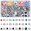 Assortment of self-adhesive googly eyes in various sizes, colors, and quantities for DIY crafts.