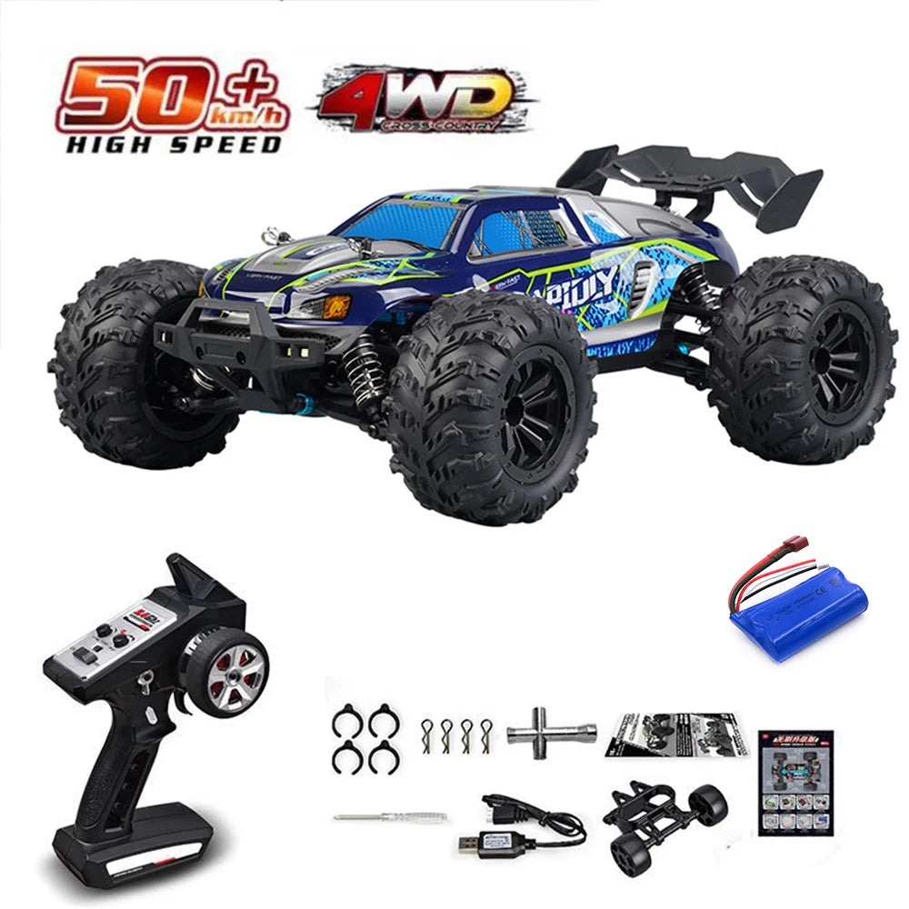 Brushless 4WD Monster Truck RC Car with LED Headlights and accessories