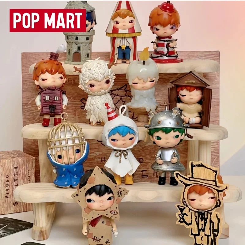 A display of Hirono Sanctuary Series collectible figurines, including various characters and accessories.