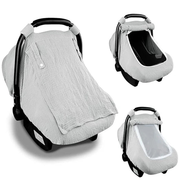 2-in-1 Baby Car Seat Cover with Sun Shade and Mosquito Net