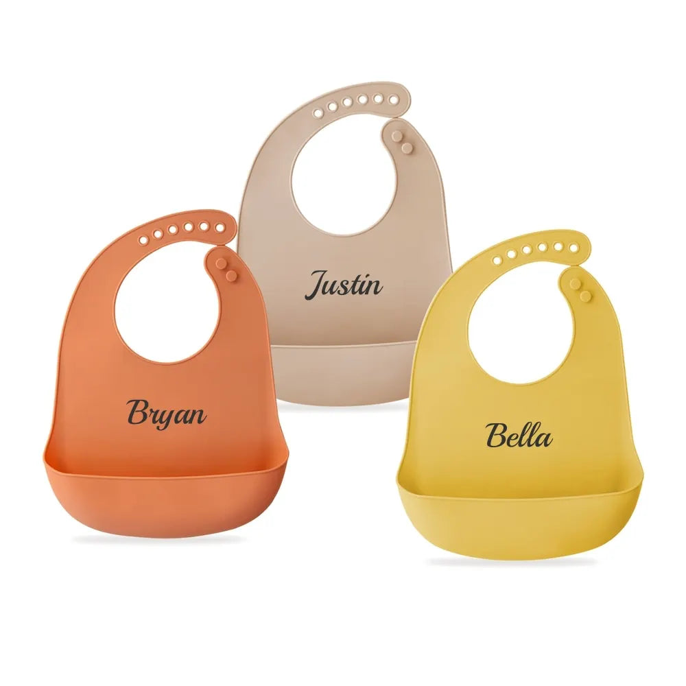 Personalized Silicone Baby Bib with Custom Name