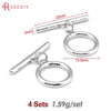 Four sets of 18K gold round O-toggle clasps for bracelets and jewelry making