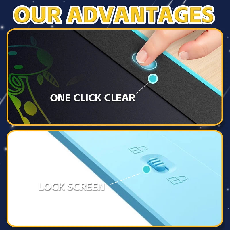 LCD Writing Tablet for Kids – 10 Inch Reusable Drawing Pad