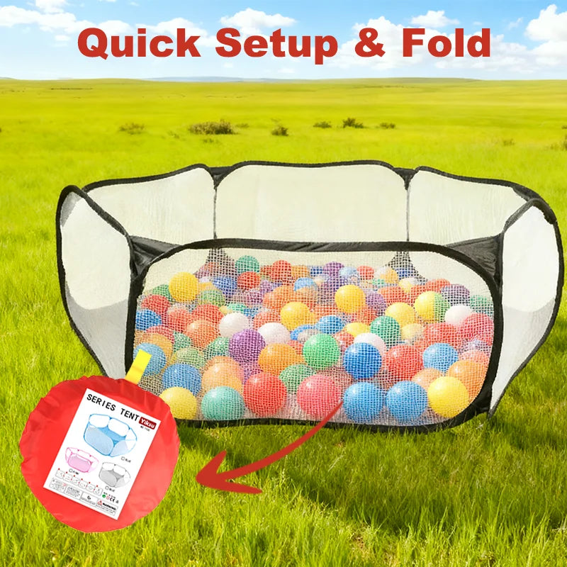 Foldable Hexagon Kids Playpen with Mesh Windows