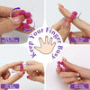 Hands demonstrate various ways to keep fingers busy with colorful beaded rings, including rubbing, spinning, stretching, and 