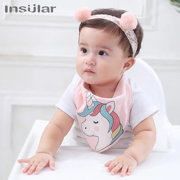 Soft Cotton Baby Bibs (3-Pack) with Cartoon Prints