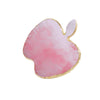 A pink watercolor apple resin nail art palette with a gold trim.