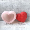 Pink and orange silicone heart molds for DIY crafts with specified dimensions