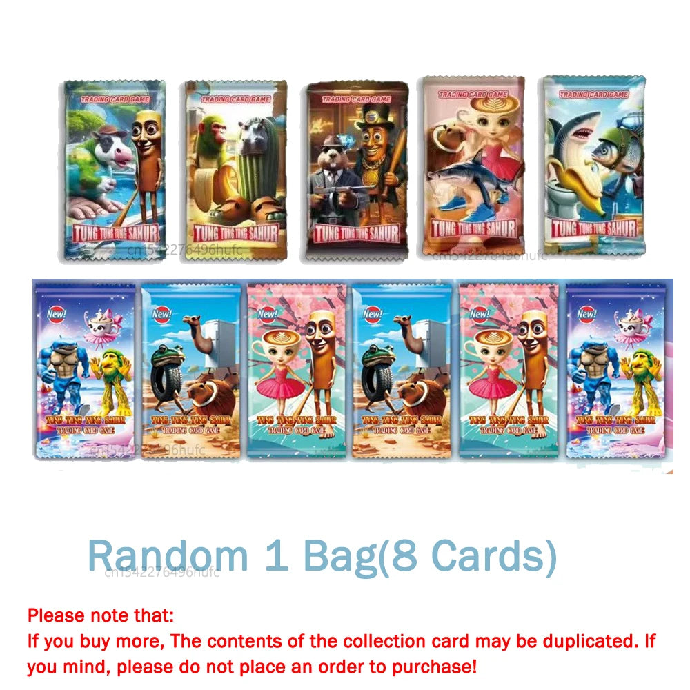 A collection of 10 funny trading cards featuring meme-like characters and animals.