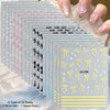 3D Bow Nail Stickers with Ribbon, Heart & Stripe Designs
