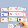 A set of wooden number matching puzzles numbered 1 through 10 are displayed on a light blue background.
