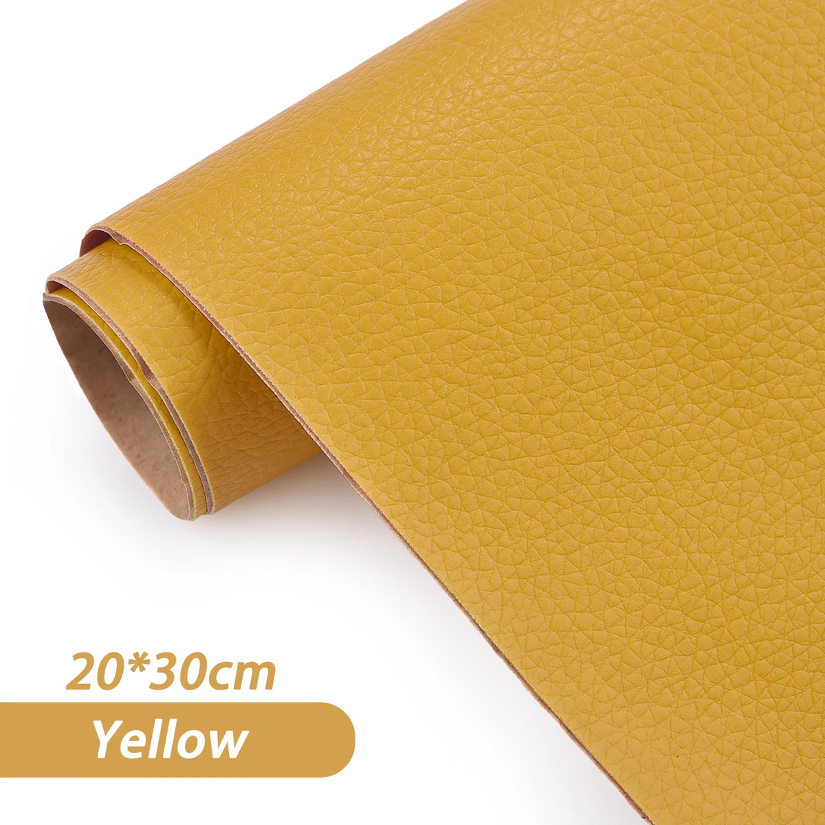 A roll of yellow self-adhesive PU leather repair patches measuring 20x30cm.