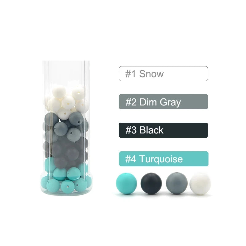 Food-Grade Silicone Beads for Jewelry Making (50-Pack)