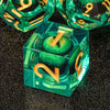 Dragon Eye Resin Dice Set with Liquid Core - 7 Polyhedral Dice for RPG Gaming