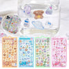 3D Jelly Sticker Pack – Cute Cartoon Animals & Ghosts for DIY Decor