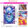 A square canvas featuring a vibrant pink peacock fantasy art design with intricate details.