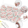 White silicone beads shaped like Christmas trees with red accents for jewelry making and DIY crafts