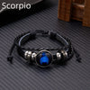Zodiac Sign Luminous Leather Wrap Bracelet