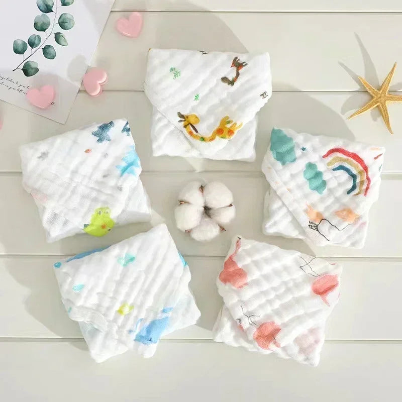 Soft Cotton Muslin Baby Washcloths (Set of 5)