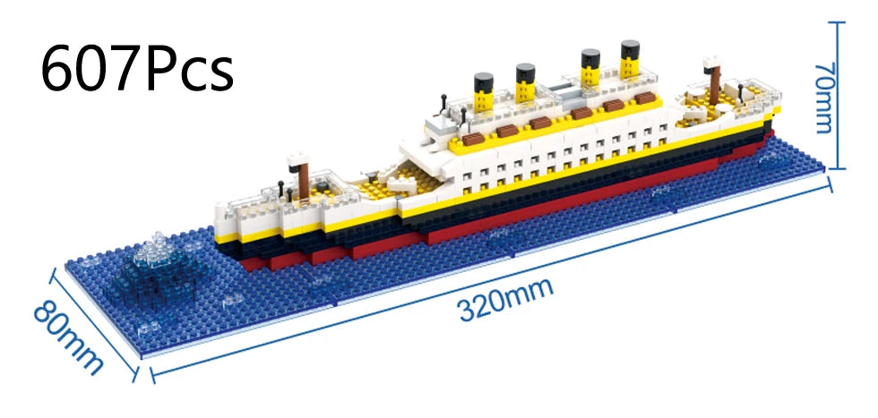 Micro Building Block Titanic Ship Model Kit for Adults and Teens