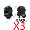 Black fabric blindfold or head covering shown in a studio setting.